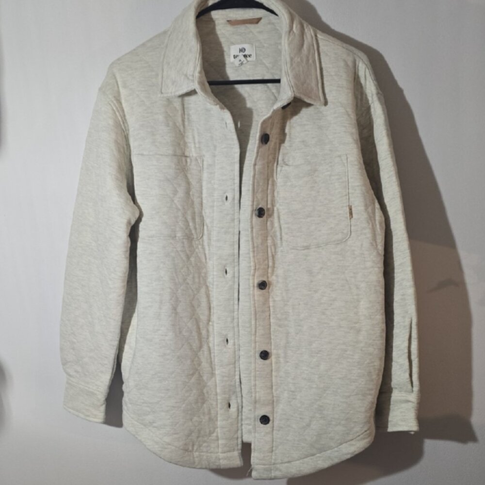 tentree Light Cream Quilted Utility Jacket